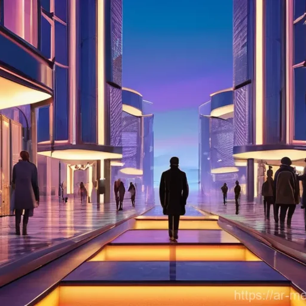 메타버스 부동산 투자와 현실 세계의 차이 - **Prompt:** A futuristic and vibrant metaverse cityscape at sunset, showcasing distinct virtual land...